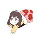 タコが好きな干物系女子（個別スタンプ：16）
