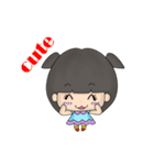 Girl and pink pig（個別スタンプ：3）