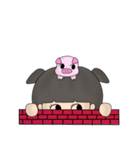 Girl and pink pig（個別スタンプ：4）