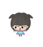Girl and pink pig（個別スタンプ：6）