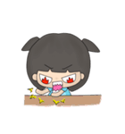 Girl and pink pig（個別スタンプ：8）