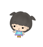 Girl and pink pig（個別スタンプ：10）
