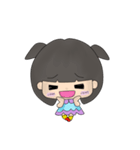 Girl and pink pig（個別スタンプ：12）