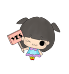 Girl and pink pig（個別スタンプ：13）