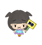 Girl and pink pig（個別スタンプ：14）