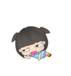 Girl and pink pig（個別スタンプ：18）