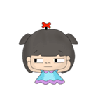 Girl and pink pig（個別スタンプ：25）