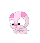 Girl and pink pig（個別スタンプ：33）