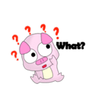 Girl and pink pig（個別スタンプ：37）