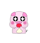 Girl and pink pig（個別スタンプ：38）