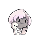 Girl and Skull（個別スタンプ：34）