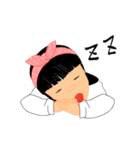 Single eyelids girl（個別スタンプ：14）