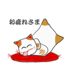 赤座布団上の招き猫（個別スタンプ：16）