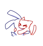 Blue Rabbit ＆ Red Cat（個別スタンプ：37）