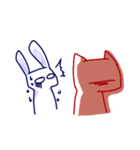 Blue Rabbit ＆ Red Cat（個別スタンプ：40）