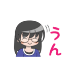 眼鏡の女の子（個別スタンプ：18）