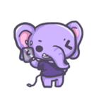 Violet Little Elephant (no text)（個別スタンプ：5）