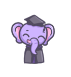 Violet Little Elephant (no text)（個別スタンプ：7）