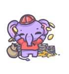 Violet Little Elephant (no text)（個別スタンプ：12）