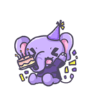 Violet Little Elephant (no text)（個別スタンプ：22）