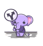 Violet Little Elephant (no text)（個別スタンプ：35）