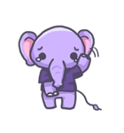 Violet Little Elephant (no text)（個別スタンプ：36）