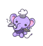 Violet Little Elephant (no text)（個別スタンプ：40）