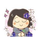 黒髪女の子スタンプ（個別スタンプ：8）