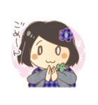 黒髪女の子スタンプ（個別スタンプ：16）