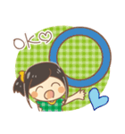 黒髪女の子スタンプ（個別スタンプ：18）