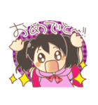 黒髪女の子スタンプ（個別スタンプ：34）