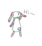 花柄うさぎ ぴーちゃん（個別スタンプ：1）