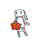 花柄うさぎ ぴーちゃん（個別スタンプ：9）