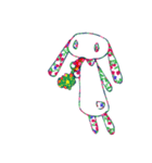 花柄うさぎ ぴーちゃん（個別スタンプ：16）