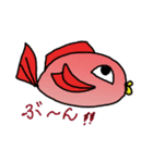 赤いお魚さん（個別スタンプ：10）