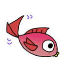 赤いお魚さん（個別スタンプ：16）