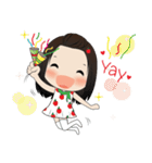 Apple with fun characters[EN]（個別スタンプ：4）