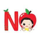 Apple with fun characters[EN]（個別スタンプ：7）