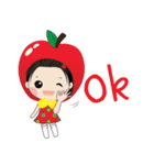 Apple with fun characters[EN]（個別スタンプ：8）