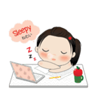 Apple with fun characters[EN]（個別スタンプ：17）
