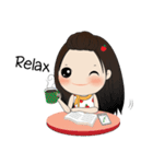 Apple with fun characters[EN]（個別スタンプ：18）
