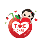Apple with fun characters[EN]（個別スタンプ：20）