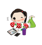Apple with fun characters[EN]（個別スタンプ：32）
