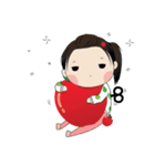 Apple with fun characters[EN]（個別スタンプ：34）