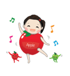Apple with fun characters[EN]（個別スタンプ：37）