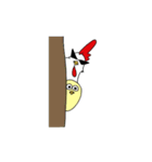 強そうなニワトリ先輩とヒヨコのスタンプ（個別スタンプ：17）