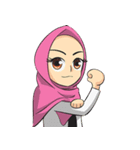 Nabila Cute Hijab Girl（個別スタンプ：11）