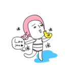 pink hair ANGEL - SUMMER PARTY（個別スタンプ：5）