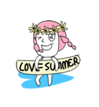 pink hair ANGEL - SUMMER PARTY（個別スタンプ：29）