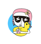 pink hair ANGEL - SUMMER PARTY（個別スタンプ：32）